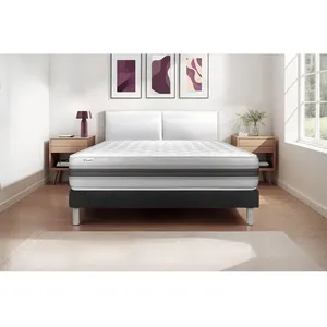 VITALIT Ensemble Vitalmemo Back 200x200cm Sommier Kit Noir pas cher
