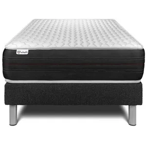 VITALIT Ensemble Vitalspring 90 X 190 Cm Sommier Kit Noir pas cher