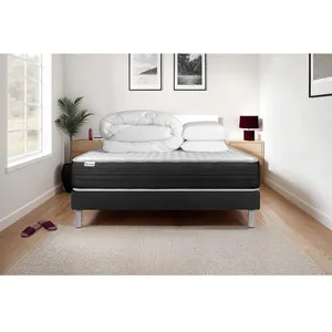 VITALIT Pack prêt à dormir VITALMEMO ONE 140 x 200 cm sommier Kit noir pas cher