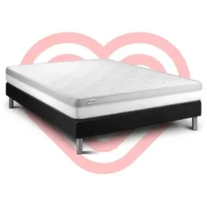 VITALIT Ensemble Vital Relax 160 X 200 Cm Sommier Kit Noir pas cher