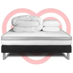 VITALIT Pack Prêt A Dormir Vital Relax 180 X 200 Cm Sommier Kit Noir pas cher