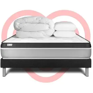 VITALIT Pack Prêt A Dormir Vital Ergo 160 X 200 Cm Sommier Kit Noir pas cher