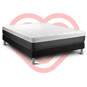 VITALIT Ensemble Vital Soft 140 X 190 Cm Sommier Kit Noir pas cher