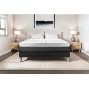 VITALIT Ensemble Matelas Sommier 200x200 cm - Vital Soft Noir pas cher