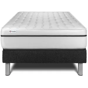 VITALIT Ensemble Vital Spa 90 X 190 Cm Sommier Kit Noir pas cher