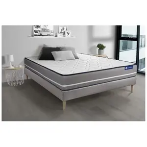 ACTISOM Ensemble matelas Latex + mémoire de forme ACTILATEX PUR 180x200cm 3zones de confort + sommier KIT gr pas cher