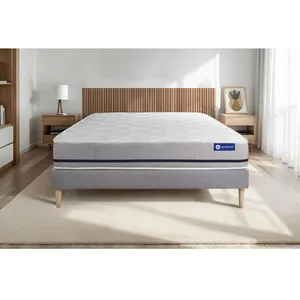 ACTISOM Ensemble matelas 180x200 ACTILATEX SOFT 3zones de confort + sommier KIT gris pas cher
