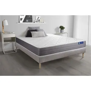 Actisom Ensemble matelas ACTILATEX DREAM Latex et memoire de forme 140x200 cm 5zones de confort + sommier KIT gris pas cher