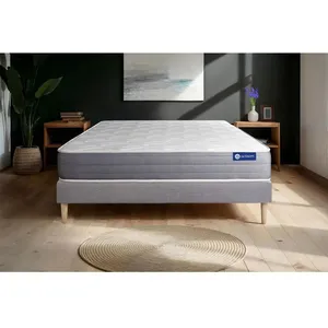 ACTISOM Ensemble matelas ACTILATEX DREAM Latex et mémoire de forme 200x200 cm 5zones de confort + sommier KI pas cher