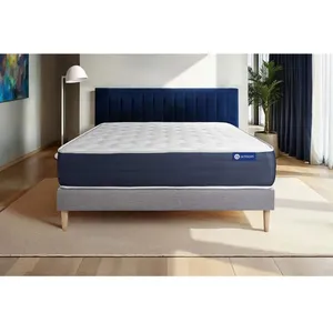 ACTISOM Ensemble sommier matelas 140x190 Actilatex sleep - 22 cm - Equilibré - sommier kit gris pas cher