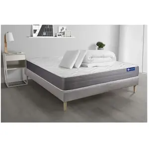 Actisom Pack Prêt A Dormir Matelas Actilatex Dream Latex Et Memoire De Forme 200x200 Cm + Sommier Kit Gris + 2 Oreillers + Couette pas cher