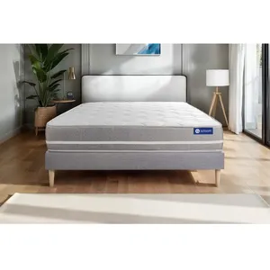 ACTISOM Ensemble sommier matelas 180x200 Actilatex touch - 20 cm - Equilibré - sommier kit gris pas cher