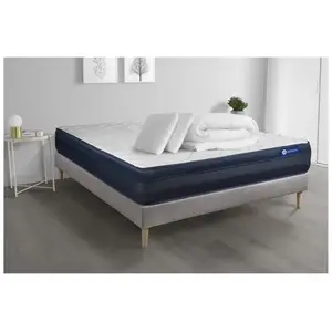 Actisom Pack Prêt A Dormir Matelas Actilatex Tech 140x190 Memoire De Forme Maxi Epaisseur + Sommier Kit Gris + 2 Oreillers +Couette pas cher