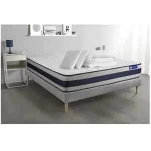 Actisom Pack Prêt A Dormir Matelas Latex Et Memoire De Forme Actilatex Ergo 140x200 Cm + Sommier Kit Gris + 2 Oreillers + Couette pas cher