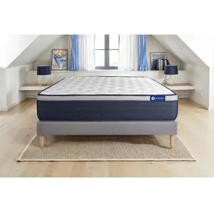 ACTISOM Ensemble sommier matelas 180x200 Actilatex max - 26 cm - Ferme - sommier kit gris pas cher