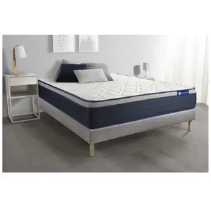 Actisom Ensemble Matelas Latex+Memoire De Forme Actilatex Max 90x200 Cm Maxi Epaisseur 7zones De Confort + Sommier Kit Gris pas cher