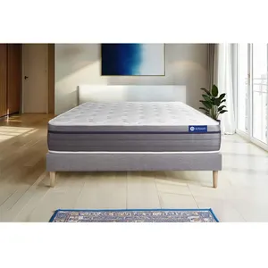 ACTISOM Ensemble sommier matelas 200x200 Actilatex zen - 26 cm - Equilibré - sommier kit gris pas cher
