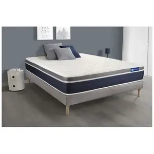 ACTISOM Ensemble sommier matelas 140x200 Actiflex confort - 26 cm - Mi-ferme - sommier kit gris pas cher