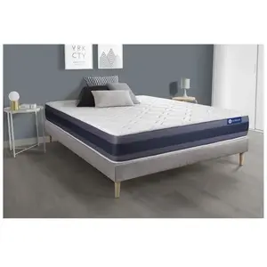 ACTISOM Ensemble sommier matelas 140x200 Actiflex morpho - 24 cm - Equilibré - sommier kit gris pas cher