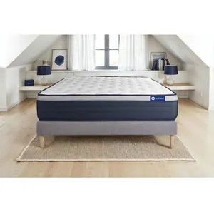 ACTISOM Ensemble sommier matelas 140x200 Actiflex max - 26 cm - Ferme - sommier kit gris pas cher