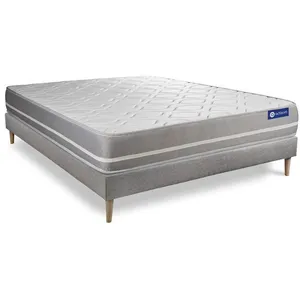 ACTISOM Ensemble matelas Mémoire de forme ACTIMEMO TOUCH 120x200 3zones de confort + sommier KIT gris 120 x 200 cm Gris pas cher