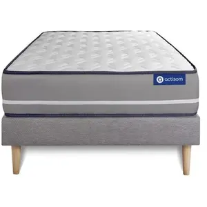Actisom Ensemble Matelas A Memoire Actimemo Pur 120x200cm 3zones De Confort + Sommier Kit Gris pas cher