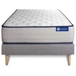 ACTISOM Ensemble matelas Mémoire de forme ACTIMEMO FORM 80x200 cm 5zones de confort + sommier KIT gris 80 x 200 cm Gris pas cher