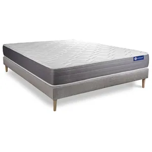 Actisom Ensemble Matelas Actimemo Dream Memoire De Forme 120x200 Cm 5zones De Confort + Sommier Kit Gris pas cher