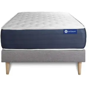 Actisom Ensemble Matelas Latex Et Memoire De Forme Actilatex Sleep 120x190 5zones De Confort + Sommier Kit Gris pas cher