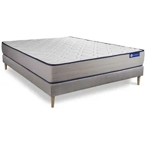 Actisom Ensemble Matelas Latex Et Memoire De Forme Actilatex Form 120x190 Cm 5zones De Confort + Sommier Kit Gris pas cher