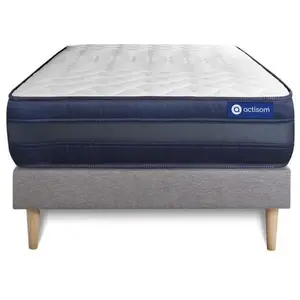 Actisom Ensemble Matelas Actilatex Tech 120x190 Memoire De Forme Maxi Epaisseur 5zones De Confort + Sommier Kit Gris pas cher