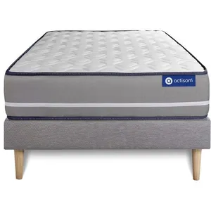 Actisom Ensemble Matelas Latex + Memoire De Forme Actilatex Pur 80x200cm 3zones De Confort + Sommier Kit Gris pas cher