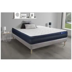ACTISOM Ensemble sommier matelas 140x190 Actimemo tech - 24 cm - Très ferme - sommier kit gris pas cher