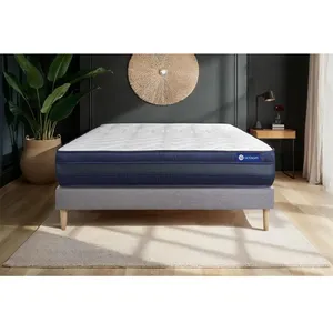 ACTISOM Ensemble sommier matelas 160x200 Actimemo tech - 24 cm - Très ferme - sommier kit gris pas cher