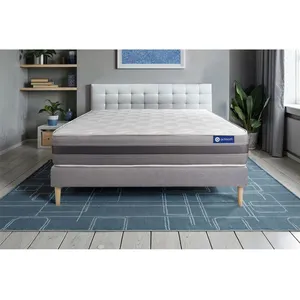 ACTISOM Ensemble sommier matelas 180x200 Actimemo relax - 24 cm - Mi-ferme - sommier kit gris pas cher