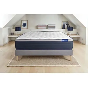 Comparateur de prix : ACTISOM Ensemble sommier matelas 140x200 Actimemo max - 26 cm - Ferme - sommier kit gris