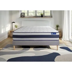 ACTISOM Ensemble sommier matelas 200x200 Actimemo ergo - 24 cm - Ferme - sommier kit gris pas cher