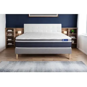 ACTISOM Ensemble sommier matelas 200x200 Actimemo confort - 26 cm - Mi-ferme - sommier kit gris pas cher