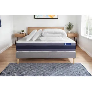 Actisom Pack Prêt A Dormir Matelas Memoire De Forme Actimemo Morpho 140x190 5zones Confort + Sommier Kit Gris + 2 Oreillers +Couette pas cher