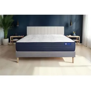 ACTISOM Ensemble matelas ACTIMEMO LIFE 200x200 Mémoire de forme 5zones de confort + sommier KIT gris pas cher