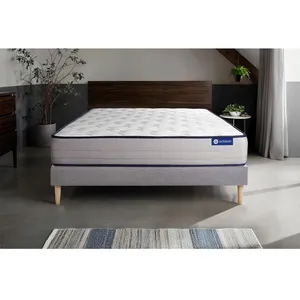 ACTISOM Ensemble sommier matelas 180x200 Actimemo form - 22 cm - Ferme - sommier kit gris pas cher