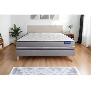 Actisom Ensemble matelas a memoire ACTIMEMO PUR 180x200cm 3zones de confort + sommier KIT gris pas cher