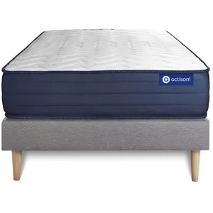 Actisom Ensemble Matelas Actimemo Life 90x190 Memoire De Forme 5zones De Confort + Sommier Kit Gris pas cher