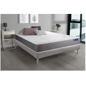 ACTISOM Ensemble sommier matelas 200x200 Actimemo dream - 22 cm - Mi-ferme - sommier kit gris pas cher