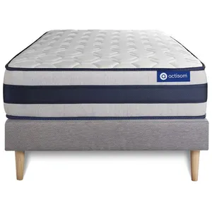 Actisom Ensemble Matelas Ressorts Ensaches Et Memoire De Forme Actiflex Ergo 80x190 Maxi Epaisseur 5zones Confort + Sommier Kit Gris pas cher
