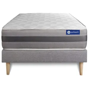 Actisom Ensemble Matelas Actiflex Relax Ressorts Ensaches + Memoire De Forme 80x190 Maxi Epaisseur 5zones Confort + Sommier Kit Gris pas cher