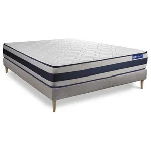 Actisom Ensemble Matelas Ressorts Ensaches Et Memoire De Forme Actiflex Ergo 120x200 Maxi Epaisseur 5zones Confort + Sommier Kit Gris pas cher