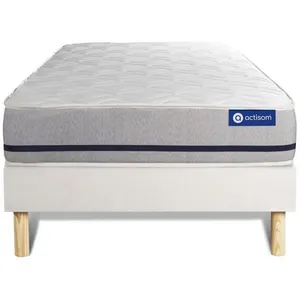 Actisom Ensemble Matelas 80x200 Actimemo Soft 3zones De Confort + Sommier Kit Blanc pas cher
