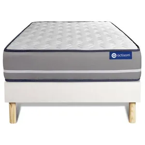 Actisom Ensemble Matelas A Memoire Actimemo Pur 80x190cm 3zones De Confort + Sommier Kit Blanc pas cher