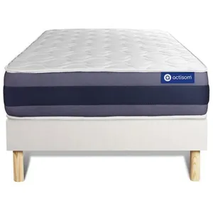 Actisom Ensemble Matelas Memoire De Forme Actimemo Morpho 80x190 Maxi Epaisseur 5zones De Confort + Sommier Kit Blanc pas cher
